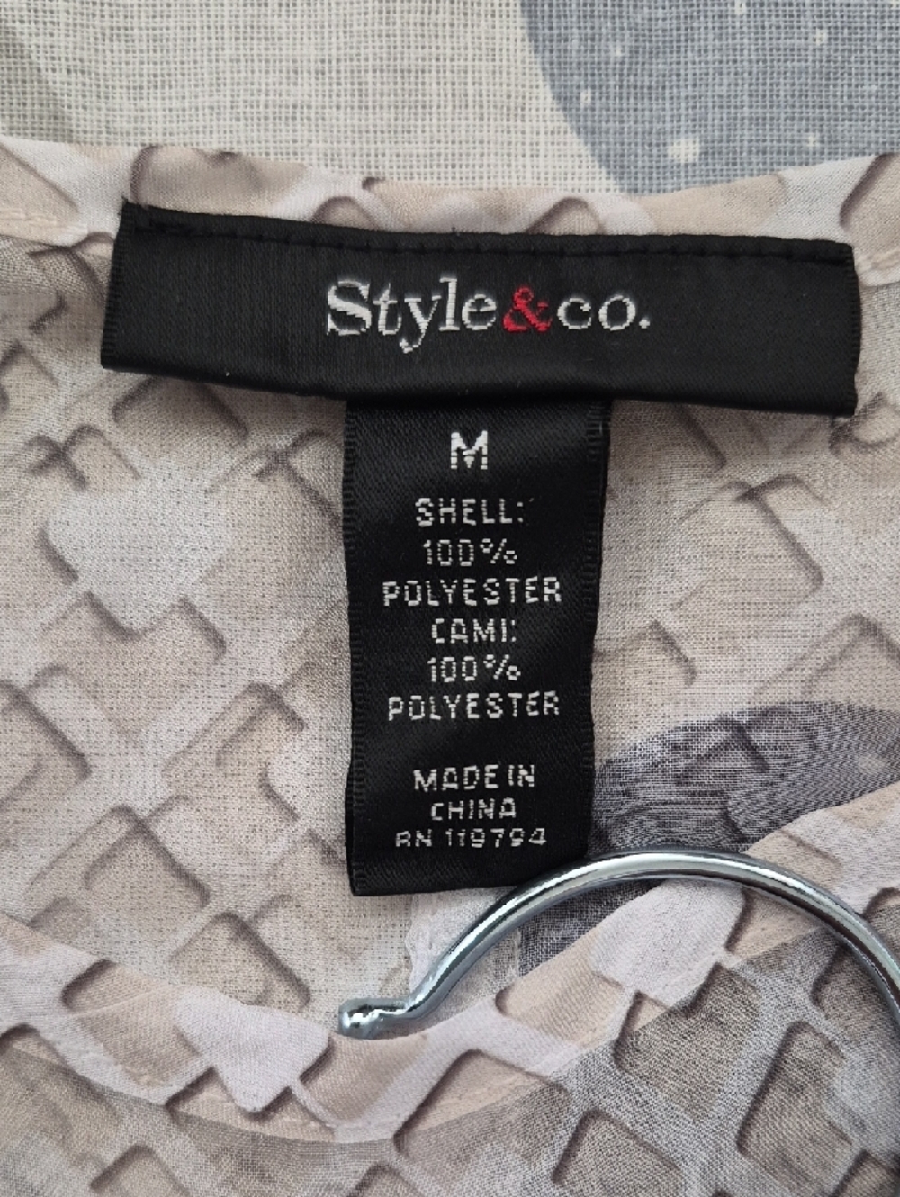 Women's Sheer Striped Draped Blouse in Cream and Coral Scarf Style M - Picture 5 of 10